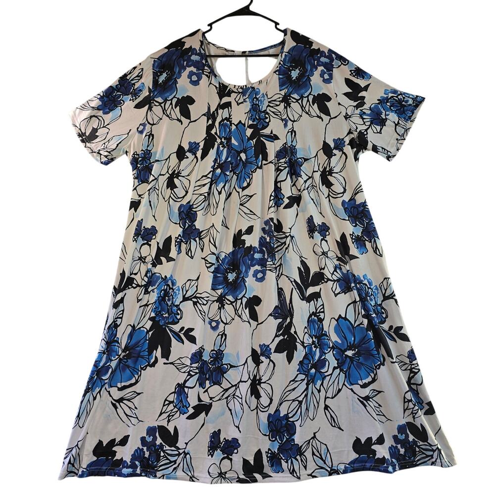 Blue and White Sundress Plus Size 3XL